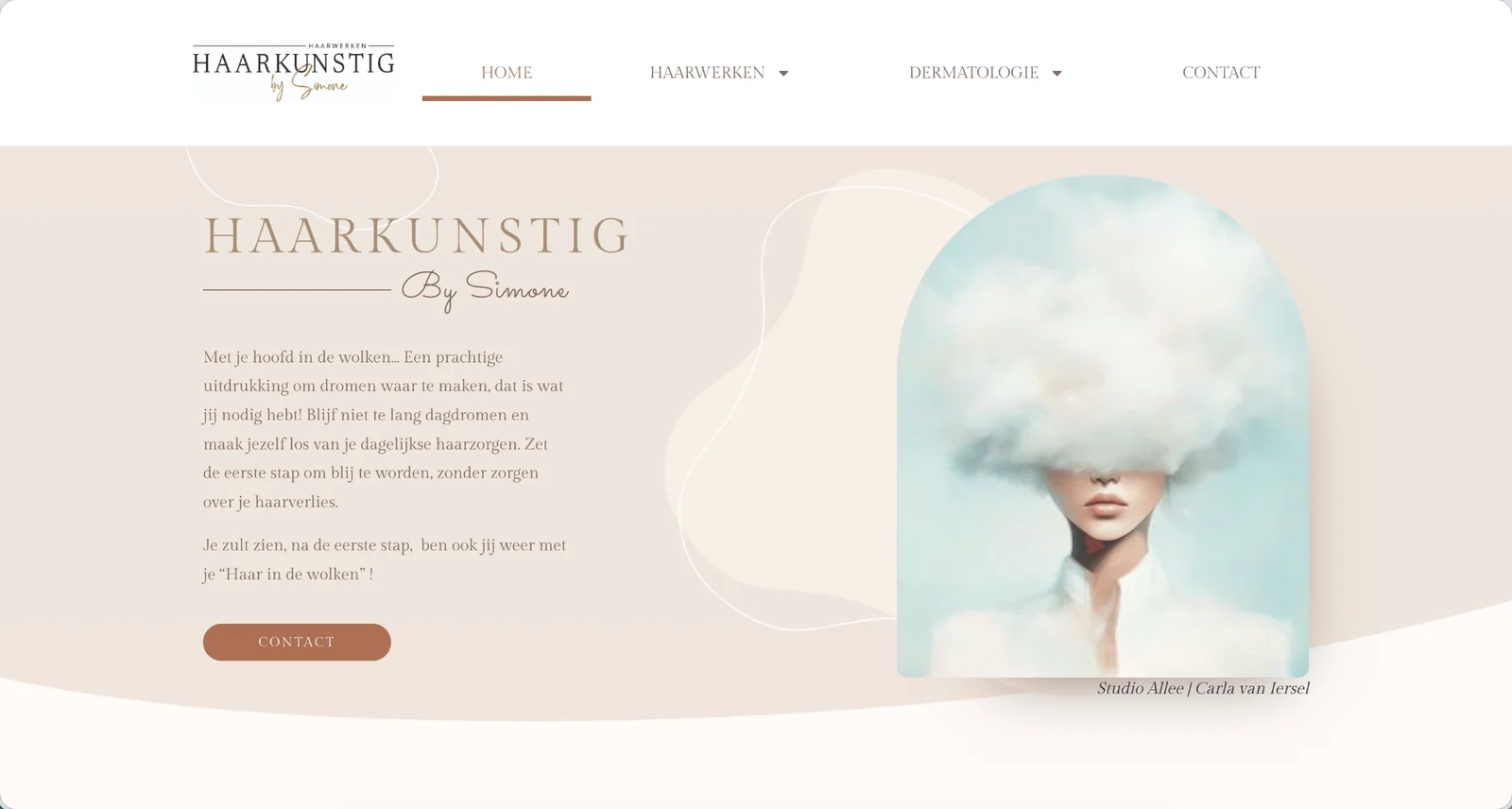 Website van Haarkunstig by Simone