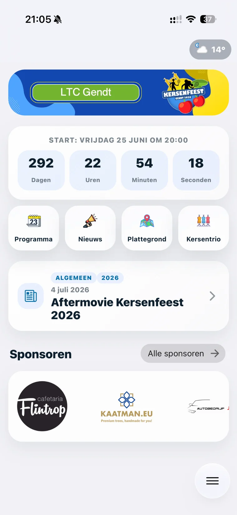 Kersenfeest app op iPhone